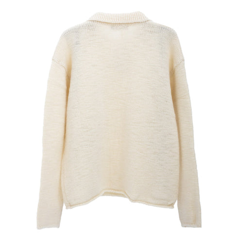Amomento One Button Collar Knit Ecru AMFWM04KN Degli Uberti
